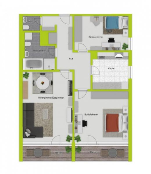 Köln 3-Zimmer-Eigentumswohnung mit zwei Loggien und TG in Köln-Zollstock Wohnung kaufen