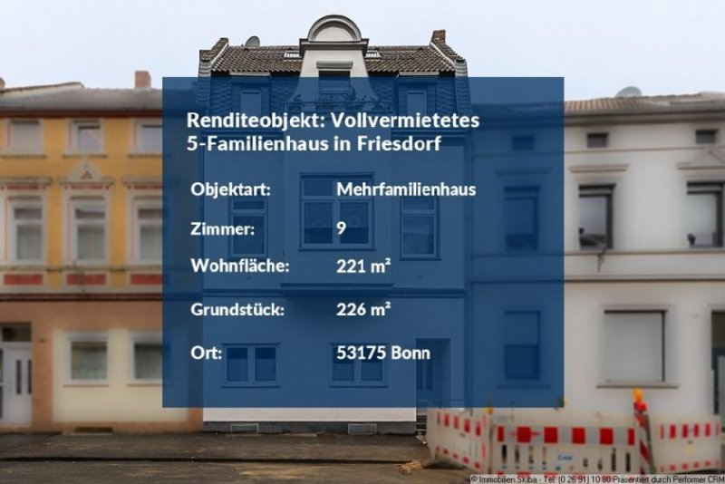 Bonn Renditeobjekt: Vollvermietetes 5-Familienhaus in Friesdorf Haus kaufen