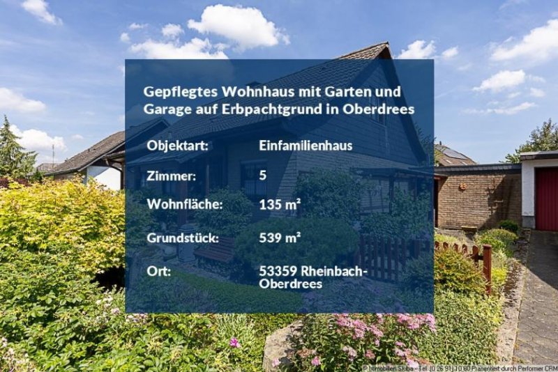 Rheinbach Ruhiges Wohngebiet: Gepflegtes Wohnhaus mit Garten und Garage auf Erbpachtgrund in Oberdrees Haus kaufen