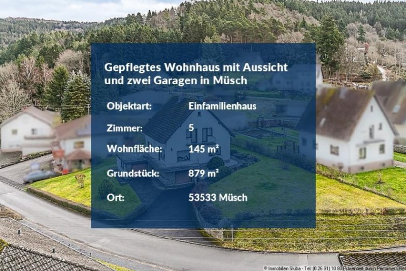 Müsch Erhöhte Lage: Gepflegtes Wohnhaus mit Aussicht und zwei Garagen Haus kaufen