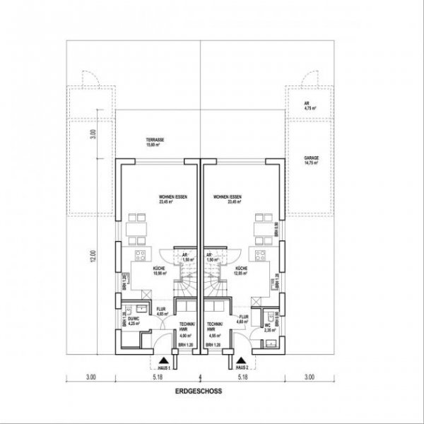 St. Augustin SANKT AUGUSTIN HANGELAR, 4 NEUBAU Doppelhaushälften ca. 138 m² Wfl. 5-6 Zimmer, Stellplatz, Garage Haus kaufen