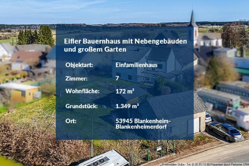 Blankenheim (Kreis Euskirchen) Eifler Bauernhaus mit Nebengebäuden und großem Garten Haus kaufen