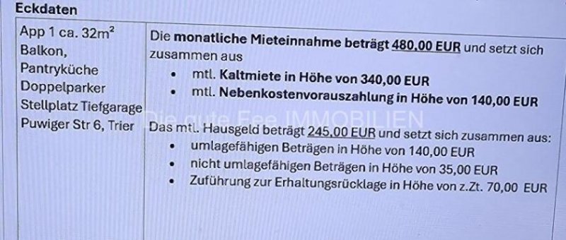 Trier ***Reserviert *** 1 - Zimmer Appartement mit Balkon, in Uni Nähe, für Investoren Wohnung kaufen