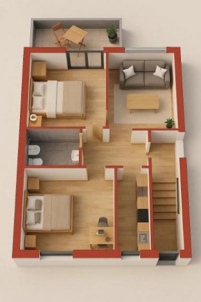 Trier Trier Heiligkreuz - 3 Zimmer Whg. Kü./Bad/ Loggia- im Hochparterre in MFH Wohnung kaufen