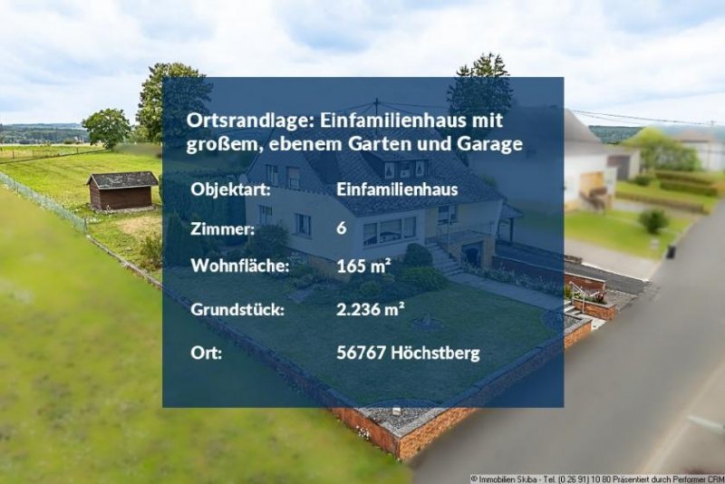 Höchstberg Ortsrandlage: Einfamilienhaus mit großem, ebenem Garten und Garage in der Vulkaneifel, Nähe Ulmen Haus kaufen