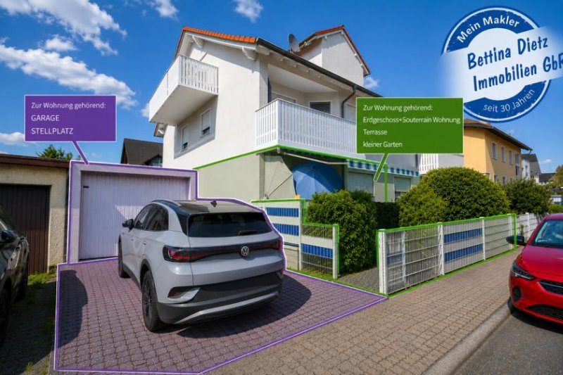 Niedernberg DIETZ: Frei werdende 4-5-Zimmer Maisonettewohnung mit Terrasse, Garage und Grünfläche in Niedernberg Wohnung kaufen