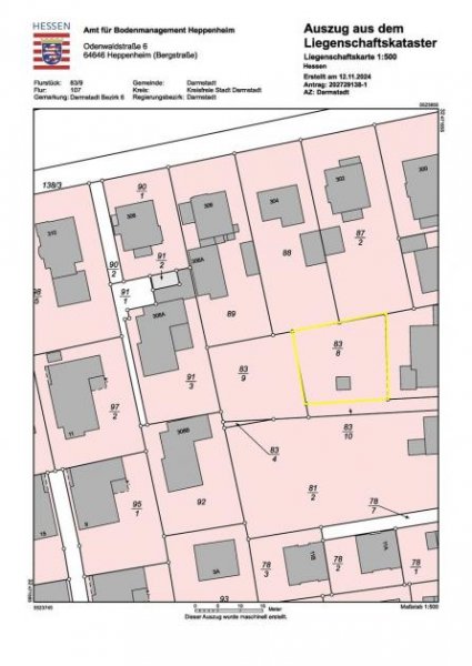 Darmstadt Sofort bebaubares Baugrundstück in Darmstadt, Siedlung Tann Grundstück kaufen