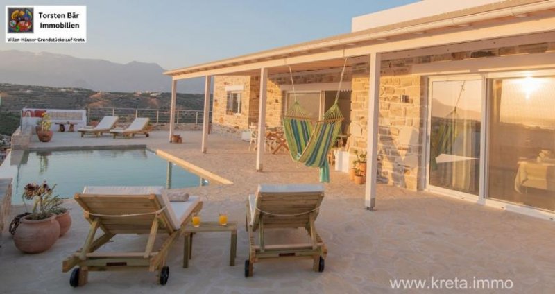 Pitsidia Kreta Pitsidia Luxuriöse Natursteinvilla mit Panoramameerblick mit Vermietungslizenz Haus kaufen