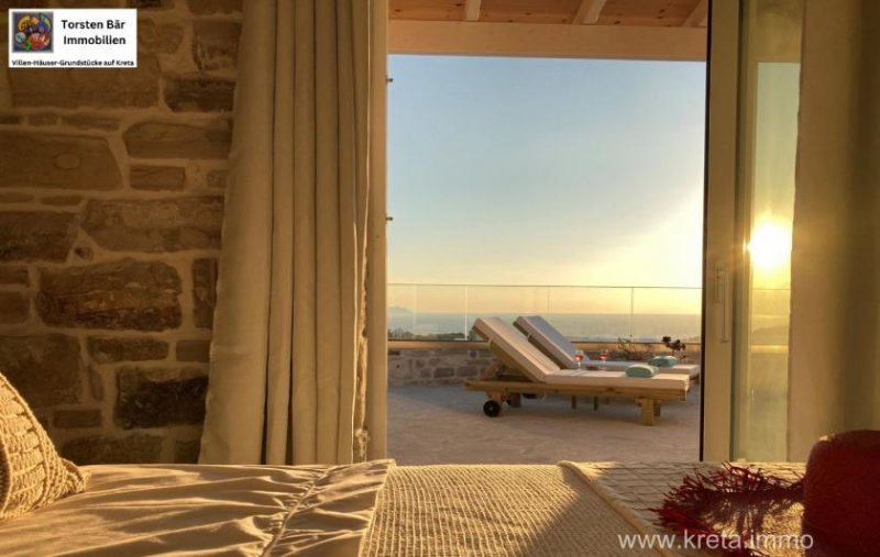 Pitsidia Kreta Pitsidia Luxuriöse Natursteinvilla mit Panoramameerblick mit Vermietungslizenz Haus kaufen