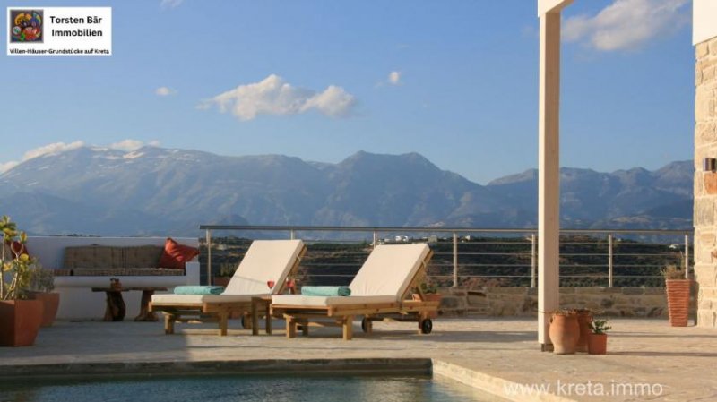 Pitsidia Kreta Pitsidia Luxuriöse Natursteinvilla mit Panoramameerblick mit Vermietungslizenz Haus kaufen