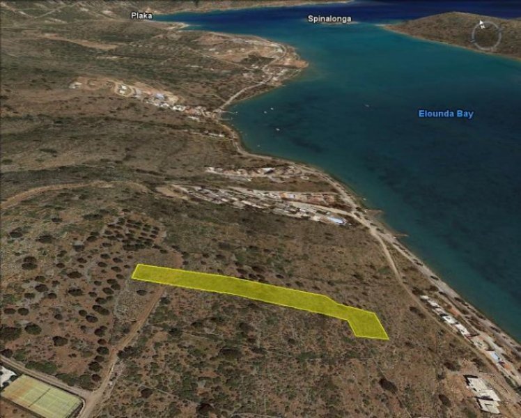 Elounda, Lasithi, Kreta Baugrundstück am Meer, 4257 m2, mit herrlichem Meerblick, Elounda Grundstück kaufen