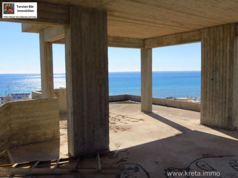 Analipsi Kreta, Analipsi, Vier Wohnungen (Rohbau) mit Panoramablick auf das Meer zu verkaufen Haus kaufen
