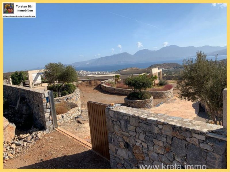 Agios Nikolaos Kreta, Ag. Nikolaos Wunderschönes Grundstück mit neu errichtetem Rohbau Haus kaufen