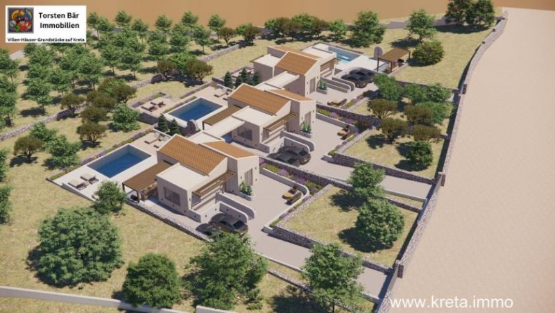 Erfi Kreta, Erfi /Rethymno einstöckiges Haus (Projekt) mit Privatpools und Meerblick Haus kaufen