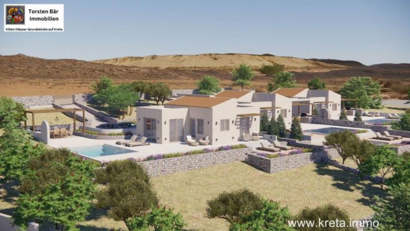Erfi Kreta, Erfi /Rethymno einstöckiges Haus (Projekt) mit Privatpools und Meerblick Haus kaufen