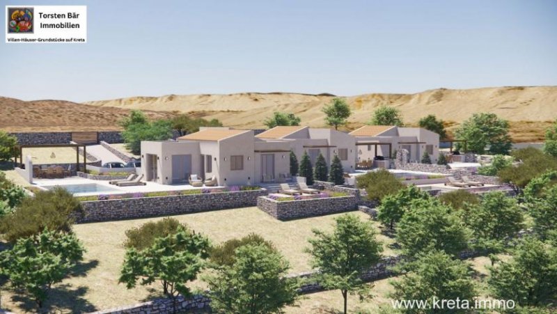 Erfi Kreta, Erfi /Rethymno einstöckiges Haus (Projekt) mit Privatpools und Meerblick Haus kaufen