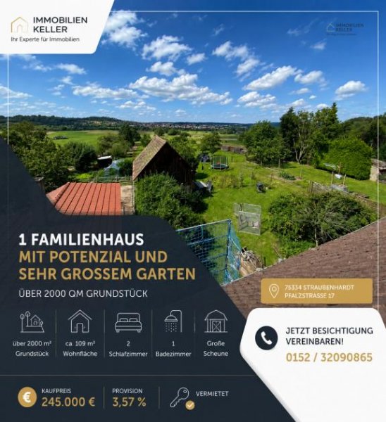 Straubenhardt 1 Familienhaus mit Potenzial und sehr großem ,über 2000 qm, Garten Haus kaufen