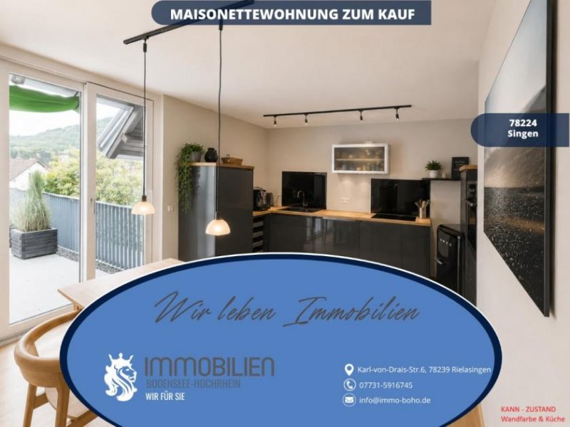 Singen (Hohentwiel) Hochwertige Maisonette mit Loftfeeling, Design-Elementen & Panorama Sonnenterrasse Wohnung kaufen