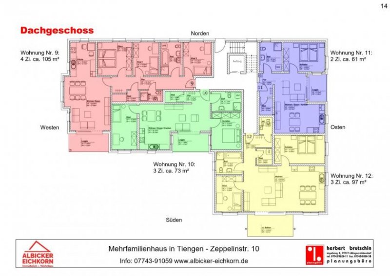 Waldshut-Tiengen 2 Zi. DG mit Loggia ca. 61 m² - Wohnung 11 - Zeppelinstr. 10, 79761 Waldshut-Tiengen - Neubau Wohnung kaufen