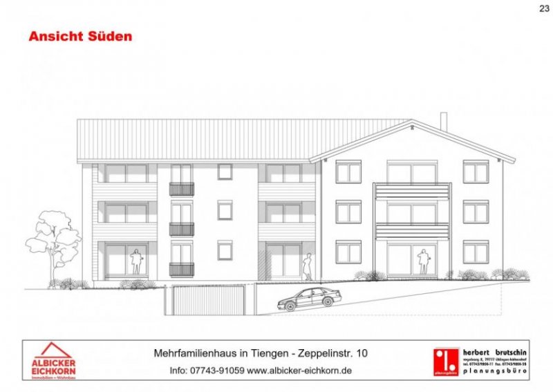 Waldshut-Tiengen 3 Zi. OG mit Balkon ca. 97 m² - Wohnung 8 - Zeppelinstr. 10, 79761 Waldshut-Tiengen - Neubau Wohnung kaufen
