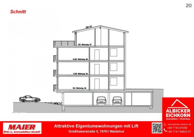 Waldshut-Tiengen Neubau Waldshut - 2,0 Zimmerwohnung Dachgeschoss Penthouse mit Lift Wohnung kaufen