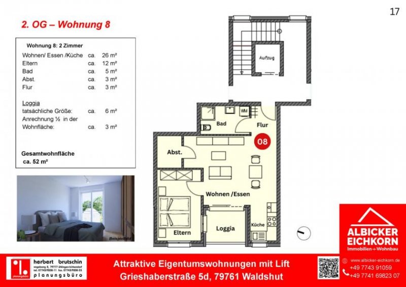 Waldshut-Tiengen Neubau Waldshut - 2,0 Zimmerwohnung Erdgeschoss mit Lift Wohnung kaufen