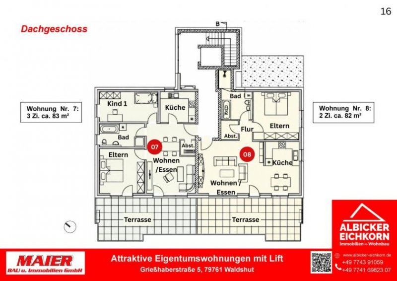 Waldshut-Tiengen Neubau Waldshut - 2,0 Zimmerwohnung Dachgeschoss Penthouse mit Lift Wohnung kaufen