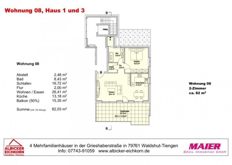 Waldshut-Tiengen Neubau Waldshut - 2,0 Zimmerwohnung Dachgeschoss Penthouse mit Lift Wohnung kaufen