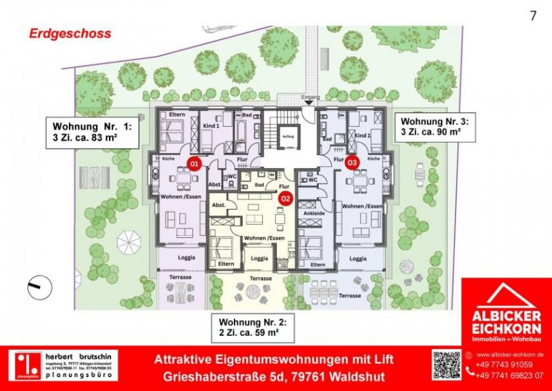 Waldshut-Tiengen Neubau Waldshut - 2,0 Zimmerwohnung Erdgeschoss mit Lift Wohnung kaufen
