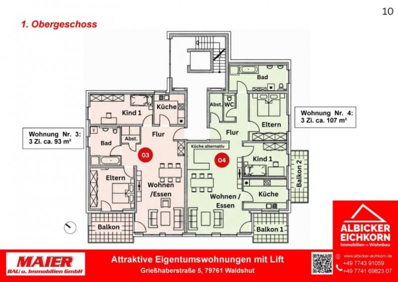 Waldshut-Tiengen Neubau Waldshut - 3,0 Zimmerwohnung Obergeschoss mit Lift Wohnung kaufen