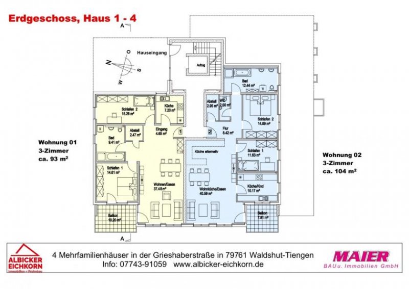Waldshut-Tiengen Neubau Waldshut - 3,0 Zimmerwohnung Erdgeschoss mit Lift Wohnung kaufen