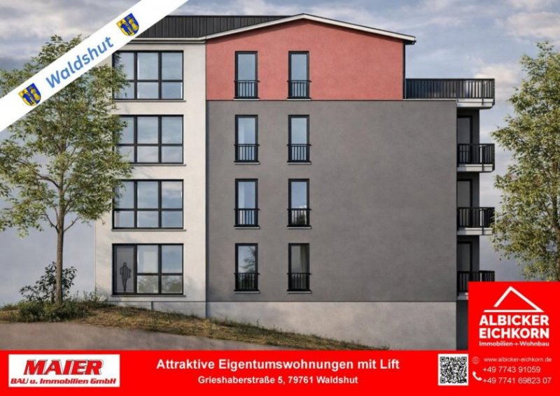Waldshut-Tiengen Neubau Waldshut - 3,0 Zimmerwohnung Obergeschoss 2 mit Lift Wohnung kaufen