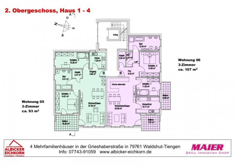Waldshut-Tiengen Neubau Waldshut - 3,0 Zimmerwohnung Obergeschoss 2 mit Lift Wohnung kaufen