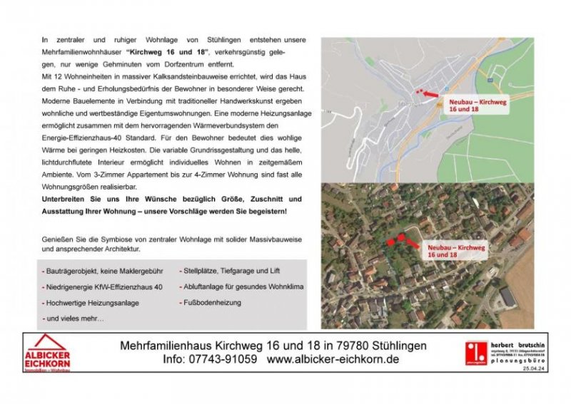 Stühlingen 3Zi. EG mit Terrasse ca. 87 m²-Wohnung 1-Kirchweg 18-79780 Stühlingen Wohnung kaufen