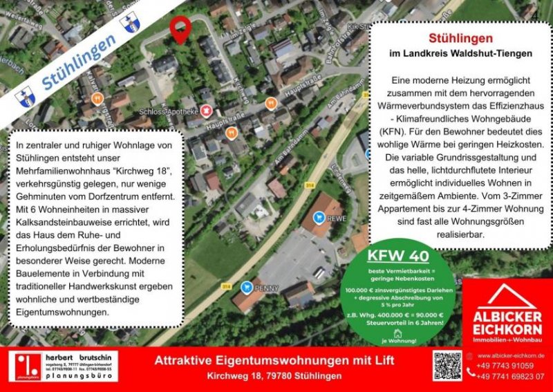 Stühlingen Zentrale 3Zi. OG mit Balkon ca. 85 m²-Wohnung 3-Kirchweg 18-79780 Stühlingen- Neubau Wohnung kaufen