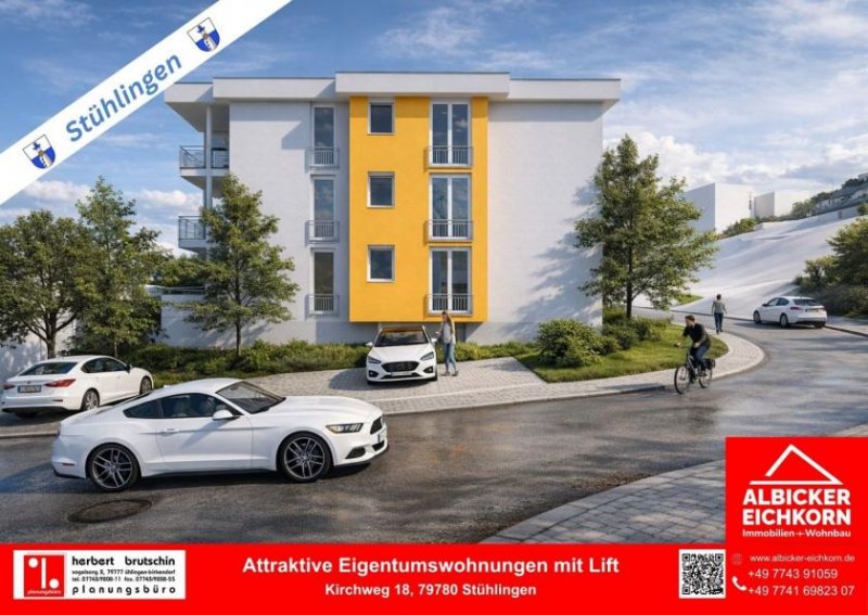 Stühlingen Zentrale 3Zi. OG mit Balkon ca. 85 m²-Wohnung 3-Kirchweg 18-79780 Stühlingen- Neubau Wohnung kaufen