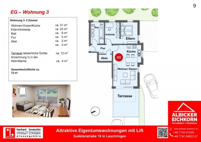 Lauchringen Neubau Lauchringen - 2,5 Zimmerwohnung EG mit Lift Wohnung kaufen