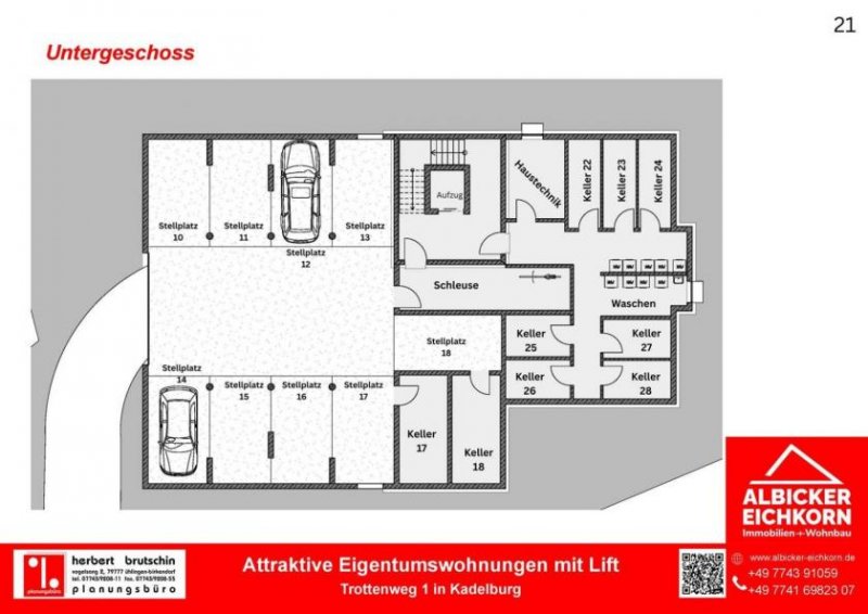Küssaberg 3 Zi. OG mit Balkon ca. 98m² - Wohnung 7 - Trottenweg 1, 79790 Kadelburg- Neubau KFW Wohnung kaufen