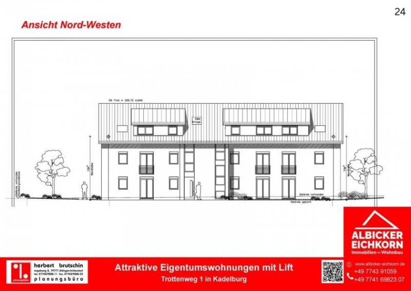 Küssaberg Grenznahe 3 Zi. EG mit Terrasse ca. 100 m² - Wohnung 1 - Trottenweg 1, 79790 Kadelburg-KFW 40 Neubau Wohnung kaufen