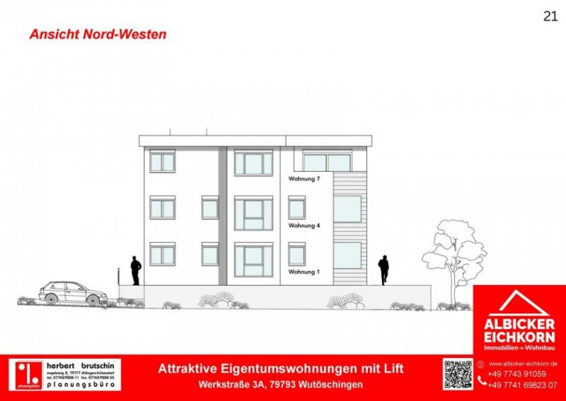 Wutöschingen 3 Zi. EG mit Terrasse ca. 100 m² - Wohnung 1 - Werkstraße 3a, 79793 Wutöschingen - Neubau Wohnung kaufen