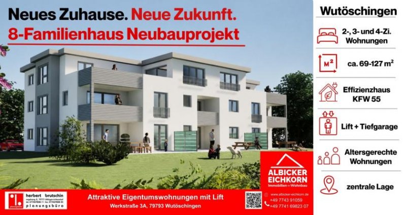 Wutöschingen 3 Zi. OG mit Loggia ca. 87 m² - Wohnung 6 - Werkstraße 3a, 79793 Wutöschingen - Neubau Wohnung kaufen