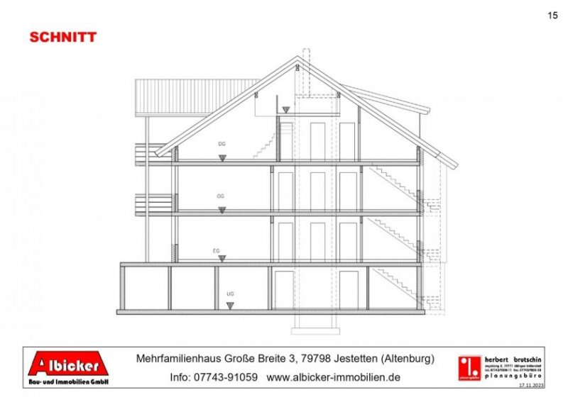 Jestetten 4 Zi. + Galerie DG mit Balkon ca. 104 m² mit Lift, Klimafreundlicher Neubau- Jestetten Altenburg Wohnung kaufen