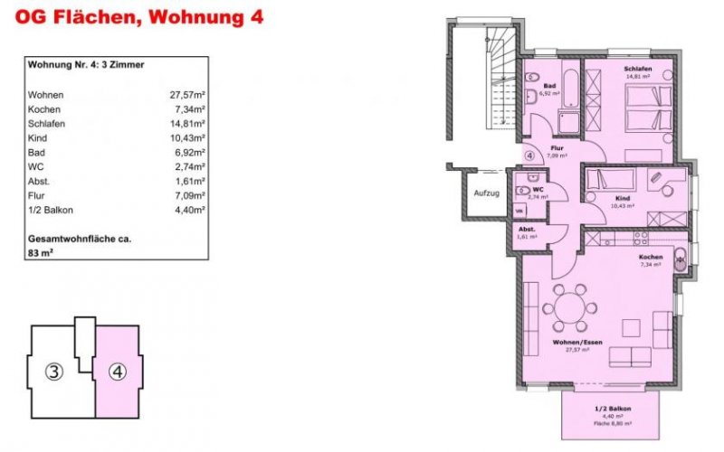 Jestetten Neuwertige 3 Zimmerwohnung im Obergechoss Wohnung kaufen