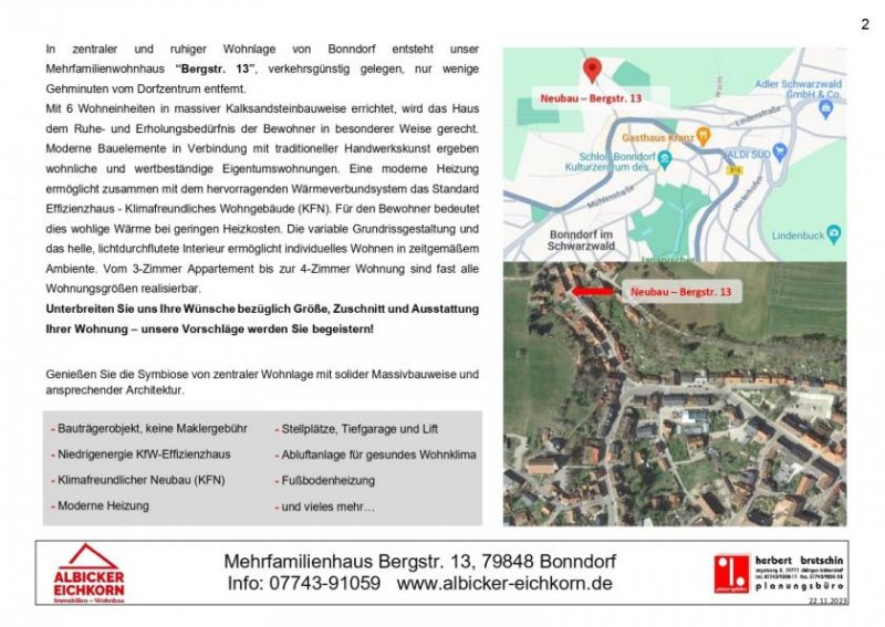 Bonndorf im Schwarzwald 4 Zi. Galeriewohnung im DG mit Balkon-KFW40-ca. 100 m² - Wohnung 6 - Bergstr. 13, 79848 Bonndorf-mit Lift Wohnung kaufen