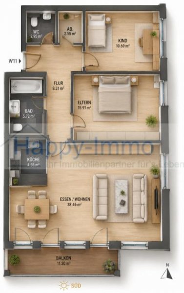 Feldkirchen-Westerham bezugsfreie Dachgeschoßwohnung in Vagen / Garage / Kaminofen Wohnung kaufen