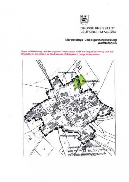 Leutkirch im Allgäu Lebensqualität für die Familie in ländlicher Ruhe! Grundstück kaufen