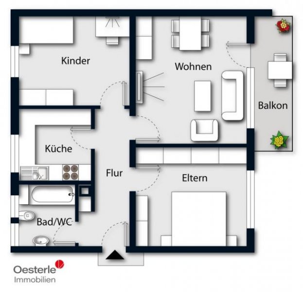 Leutkirch im Allgäu Solide Wohnung ohne unnötigen Firlefanz
Hell und optimal geschnitten Wohnung kaufen