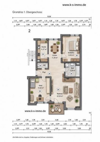 Ulm Helle - 3 Zimmer Wohnung mit Südbalkon ,Stadtnahe Lage in Ulm-Eselsberg Wohnung kaufen
