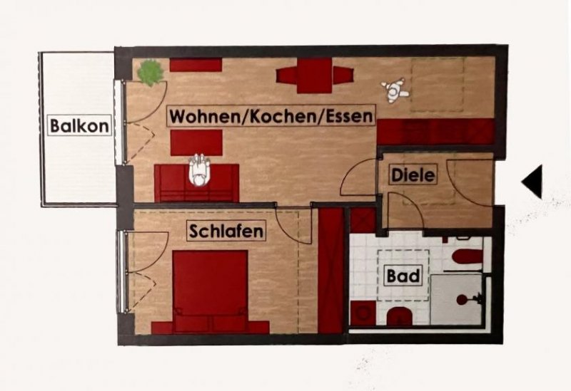 Tiefenbach (Landkreis Cham) 2 Zimmerwohnung in betreutem Wohnen 2. OG in der Villa Christopherus Wohnung kaufen