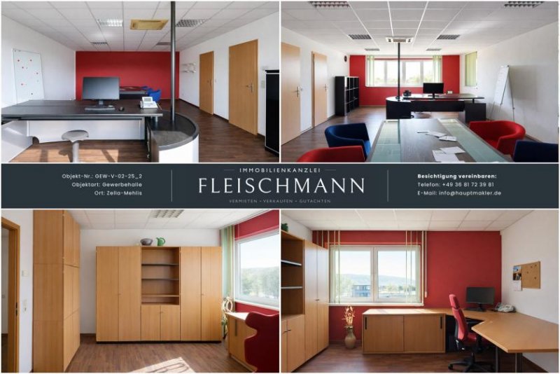 Zella-Mehlis Moderne Gewerbeimmobilie: klimatisierte Halle + Einliegerwohnung – neuer Preis: 600.000 €! Gewerbe kaufen